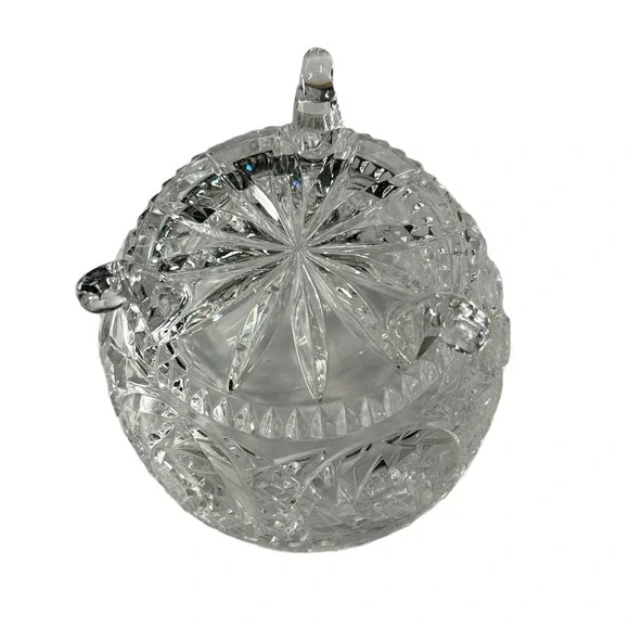 Beautiful Vintage Glass Candy Dish with Legs 6" wide - Picture 4 of 6